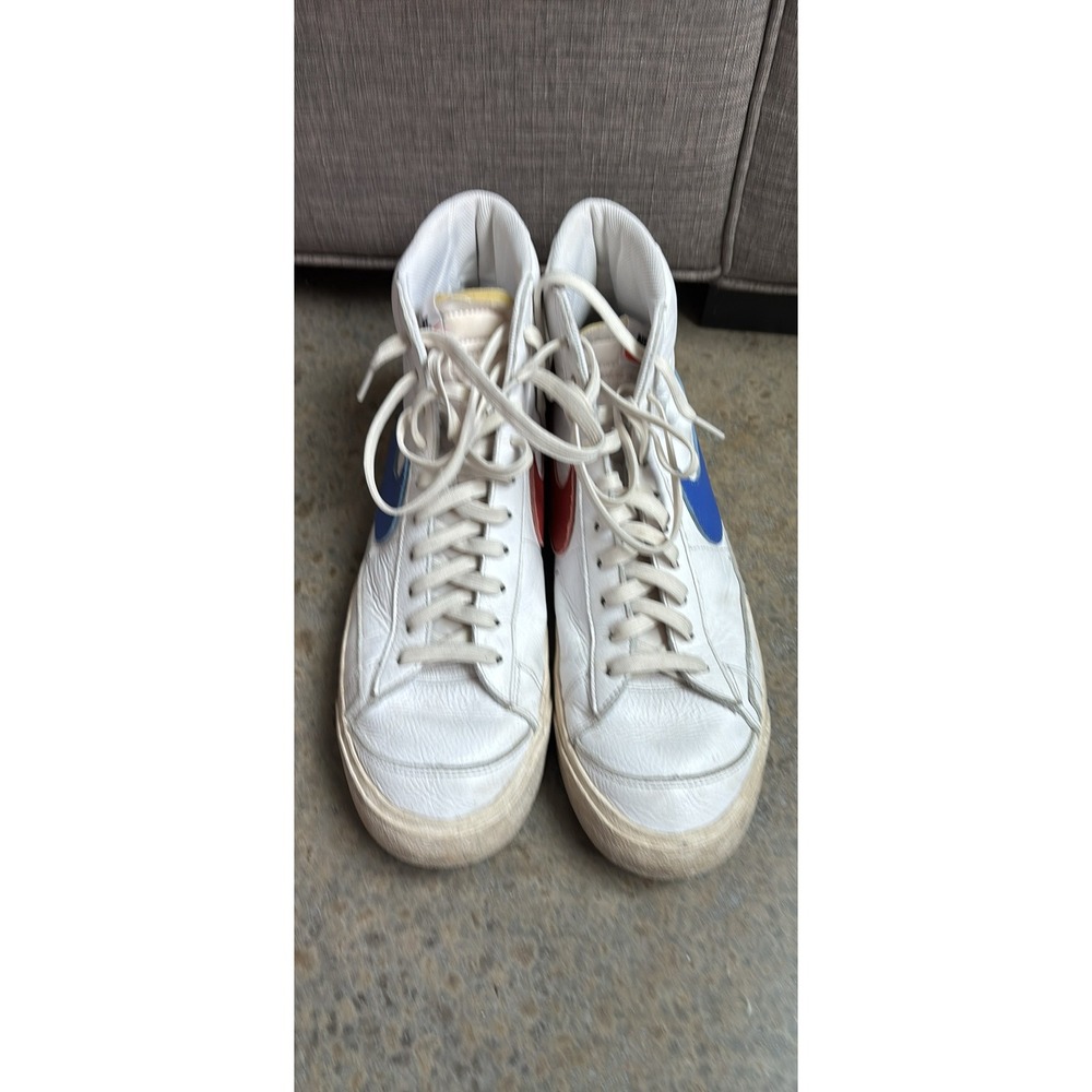 Nike Blazer  White Blue Red Mens‎ Size 13 High Top Sneaker